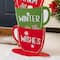 Glitzhome® 34.5" Wooden Christmas Gingerbread Man on Coffee Cup Porch Decor